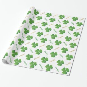 Papel De Presente O dia de St Patrick irlandês do trevo
