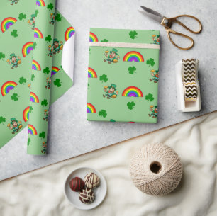 Papel De Presente O duelo do arco-íris da sorte de São Patrício
