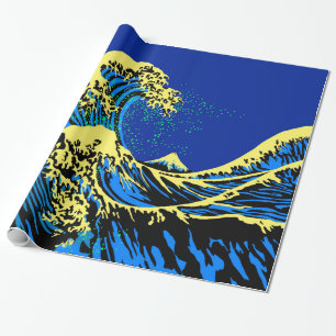 Papel De Presente O Excelente Hokusai Wave em estilo de arte Pop