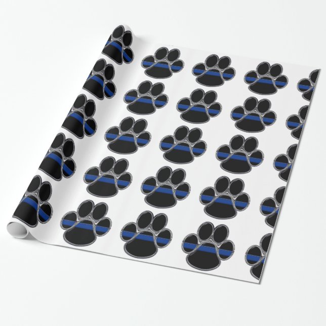 Papel De Presente O german shepherd dilui Blue Line (Desenrolado)