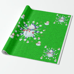 Papel De Presente O Glittery Christmas Snowman -