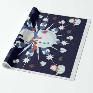 Papel De Presente O Glittery Christmas Snowman -