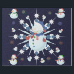 Papel De Presente O Glittery Christmas Snowman -<br><div class="desc">Este design apresenta um floco de neve branco e azul,  flocos de neve coloridos e muitos homens de neve vestidos para uma fria época de Natal. Uma falha foi adicionada a este design. Este presente de Natal vem em várias cores,  estilos e tamanhos.</div>