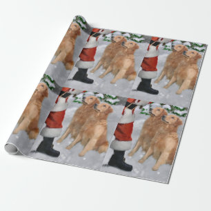 Papel De Presente O golden retriever acredita o Natal
