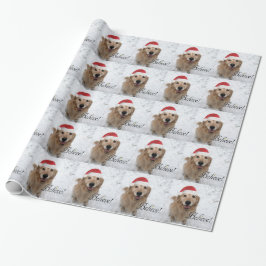 Papel De Presente O golden retriever acredita o Natal