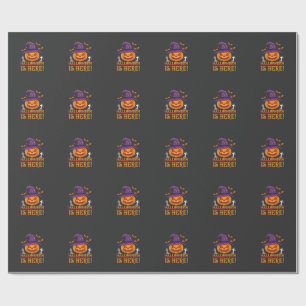 Papel De Presente O Halloween Chegou Bruxa Abóbora Vector