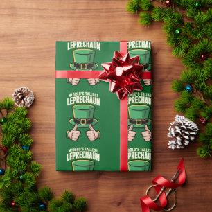 Papel De Presente O Leprechaun Mais Alto do Mundo Humor Irlandês Eng
