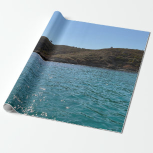 Papel De Presente O mar Mediterrâneo com colina gramada