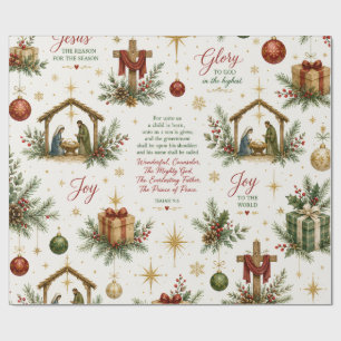 Papel De Presente O Nascimento de Natal Lembrando o Nascimento de