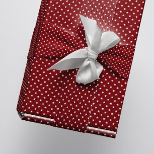 Papel De Presente O Natal clássico Borgonha Stars multi