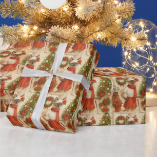 Papel De Presente O Natal do Golf temia para a Mulher Gato Golfer