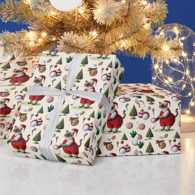 Papel De Presente O Natal do Golf temia para o Golfista do Gato (Feriados)