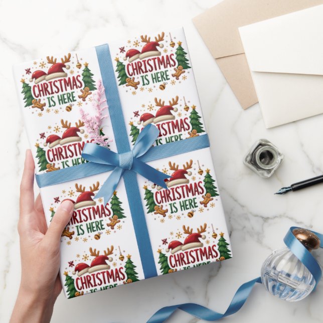 Papel De Presente O Natal Está Aqui O Elegante Pattren Gift (Presentear)