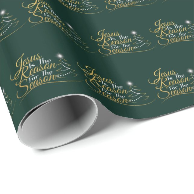 Papel De Presente O Natal Jesus é a Razão da Temporada (Ponta do rolo)