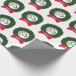 Papel De Presente O nome do filhote de cachorro da grinalda do Natal