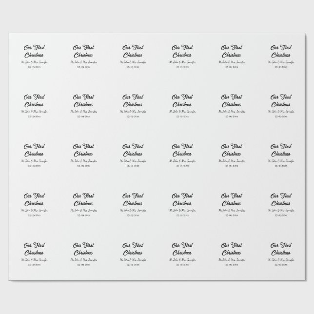 Papel De Presente O nosso primeiro Natal, Sr. e Sra. casal, data (Aberto)