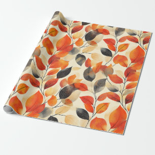 Papel De Presente O outono deixa o padrão perfeito para a legância