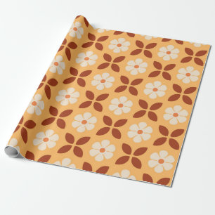 Papel De Presente O outono Floral Retro Deixa O Padrão Invisível