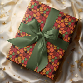 Papel De Presente O outono Vibrante deixa padrão multicolorido