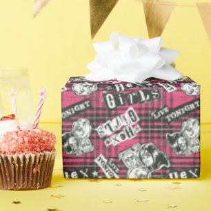 Papel De Presente O padrão de Xadrez das garotas hexadecimais