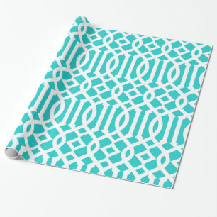 Papel De Presente O padrão do Robin do Ovo Azul e da Trellis Branca