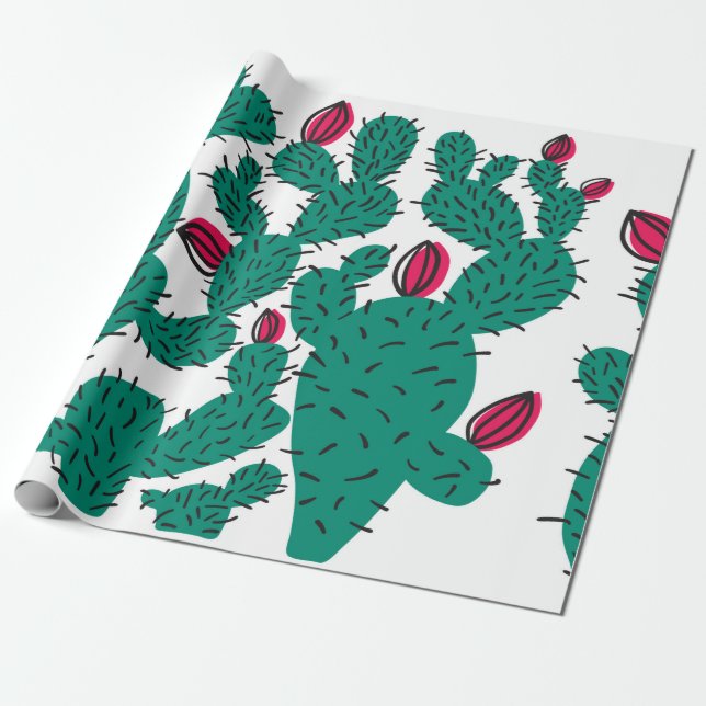 Papel De Presente O padrão perfeito da planta Cactus. Hipster abstra (Desenrolado)