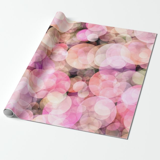 Papel De Presente O pano de fundo das bolhas amarelas claras. (Desenrolado)