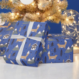 Papel De Presente O papel de enrolamento do padrão da raposa de Nata