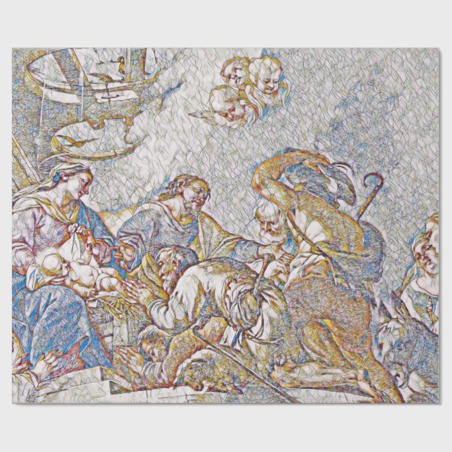 Papel De Presente O Papel De Envolvimento Da Natividade (Aberto)