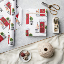 Papel De Presente O papel de moldagem da porta de Natal de Natal de