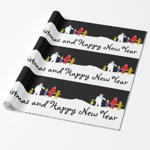 Papel De Presente O papel de moldagem do Natal Gang Holiday