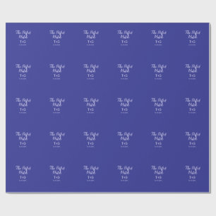 Papel De Presente O par perfeito luxuoso azul real adicionar nome do