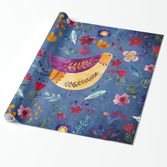 Papel De Presente O Pássaro Anormal no Jardim da Flor (Desenrolado)