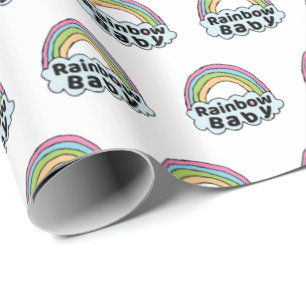 Papel De Presente O Pastel Rainbow Baby Birth abençoando o milagre 