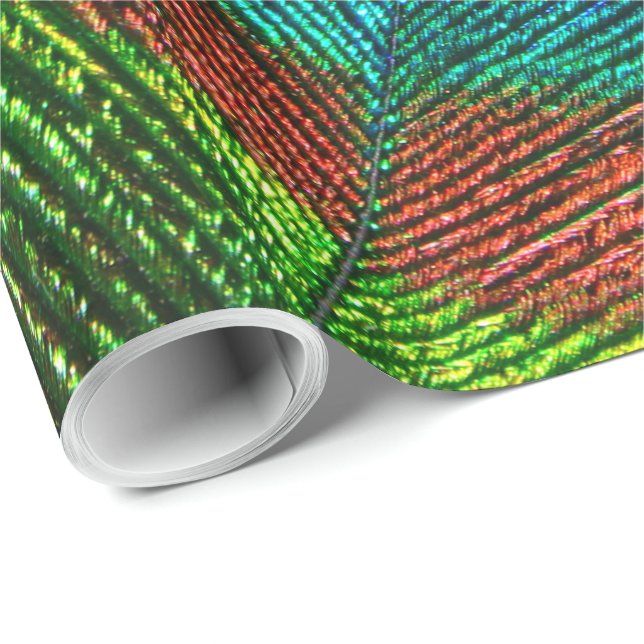 Papel De Presente O pavão empluma-se o papel de envolvimento das (Ponta do rolo)