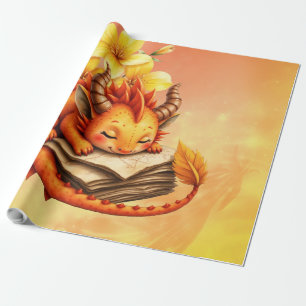 Papel De Presente O Pequeno Dragão Místico.
