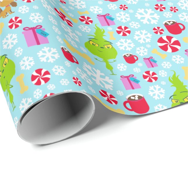 Papel De Presente O Pequeno Grint | Patente de Natal Blue Snowflake (Ponta do rolo)
