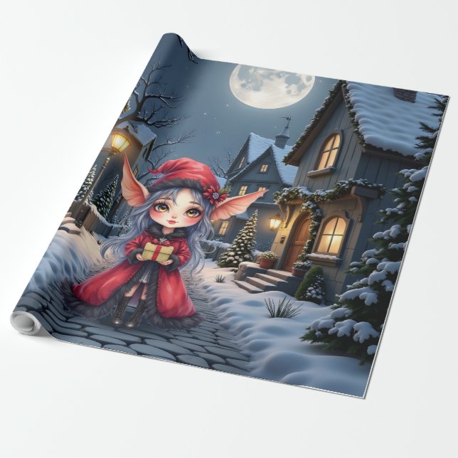 Papel De Presente O Pequeno Mensageiro de Natal.  (Desenrolado)