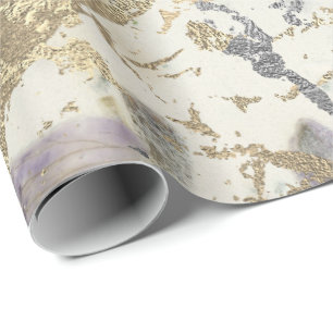 Papel De Presente O pêssego de mármore Dourado cor-de-rosa cora ca