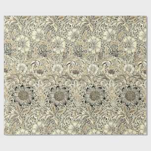 Papel De Presente O preto amarelo-vivo William Morris's Corncockle