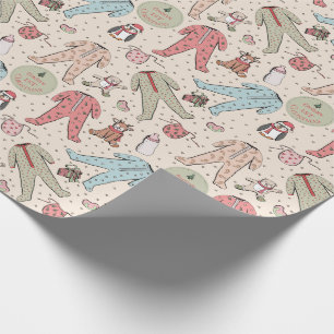 Papel De Presente O Primeiro Natal Personalizado do Bebê do Creme