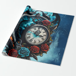 Papel De Presente O Relógio Na Mista do Infinito.