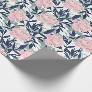 Papel De Presente O rosa do rosa das peônias floresce o buquê do