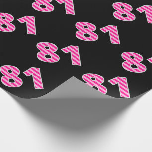 Papel De Presente O rosa listra o evento 81 # (aniversário, o