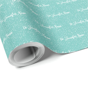 Papel De Presente O Seu Nome É Teal Com Dificuldade Moderna E Perso