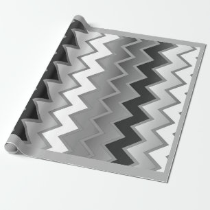 Papel De Presente O simples ZigZag - Monocromo