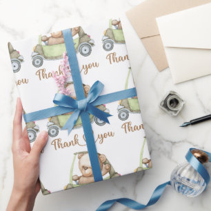 Papel De Presente Obrigado, Coleção De Chás de fraldas Do Urso De Te