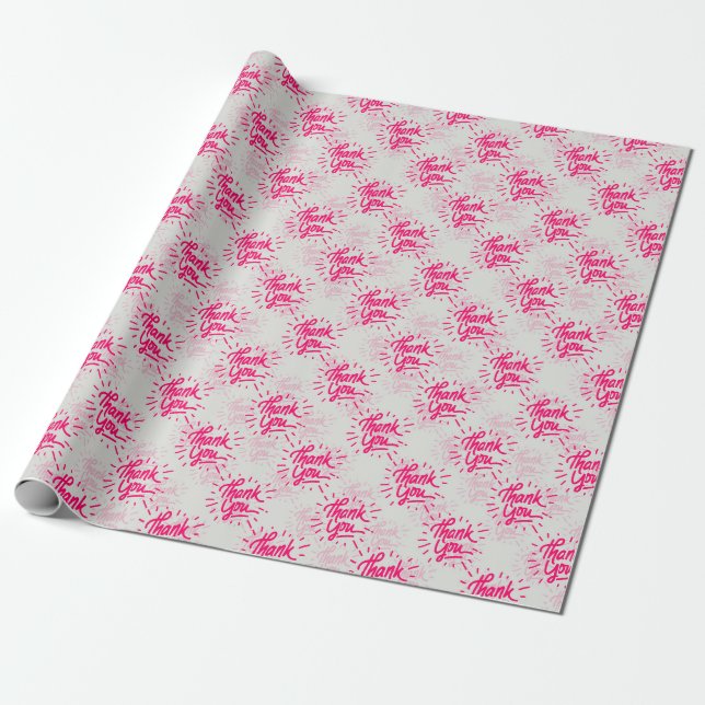 Papel De Presente Obrigado Design de Padrão de Texto (Desenrolado)