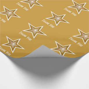 Papel De Presente Obrigado Dourado do impressão da estrela você ou