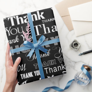 Papel De Presente Obrigado (em preto)